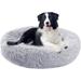 Nisrada Calming Donut Dog Bed Anti-Anxiety Self Warming Cozy Soft Plush Round Pet Bed Ideal for Both Home & Travel 30 L x 30 W x 8 H