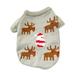 Farfi Winter Warm Puppy Xmas Santa Elk Printed Sweater Outfit Costume Pet Dog Clothes (L)