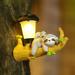Ikohbadg Outdoor Sloth Hanging Solar Lights: Garden Animals LED Decorative Lights Perfect for Patios and Walls Solar Powered Pendant and Wall Lights