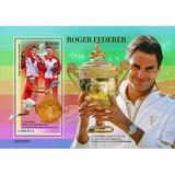 Liberia - 2022 Roger Federer Tennis - Stamp Souvenir Sheet - LIB220331b1