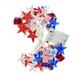 4th of July Lights Red White and Blue Fairy Lights 3D String Lights Independence Day Ornaments Waterproof Operated Indoor Outdoor String Lights Ac Covers for inside 27x17 Glow in The Dark Party Plates