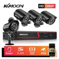 KKmoon KKmoon DVR Video Recorder & 4 Cameras Set Recording System 8CH 1080P Full High Definition AHD/Analog/TVI/CVI/ DVR CCTV Digital Video Recorder DVR P2P Remote Phone Monitoring for Home Offi