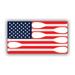 Canoe Paddle American Flag Sticker Decal - Self Adhesive Vinyl - Weatherproof - Made in USA - paddle striped usa flag canoe kayak america