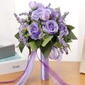 Artificial Rose Purple Rose Bouquet Purple Flowers for Home Garden Decor Wedding Party