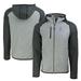 Men's Cutter & Buck Heather Gray/Heather Charcoal Detroit Lions Throwback Mainsail Sweater-Knit Full-Zip Hoodie