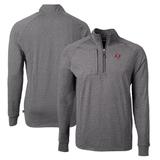 Men's Cutter & Buck Heather Black Tampa Bay Buccaneers Adapt Eco Knit Quarter-Zip Pullover Top