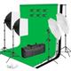 EMART Background Support System, 3 Color Backdrops Softbox Lighting Kit for Photography Photo Studio Video Shooting Product Portrait