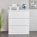Inbox Zero 3 Drawer Lateral Filing Cabinet Metal/Steel in White | 40.27 H x 35.54 W x 17.83 D in | Wayfair 3442759AFE9C4D36A7B314390A47D195