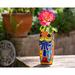 Bungalow Rose Maklynn Handmade Mexican Talavera Ceramic Flower Vase Floral Pot Ceramic in Yellow | 9.5 H x 3 W x 3 D in | Wayfair