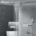 Système de douche de luxe en laiton noir conception à affichage numérique LED double contrôle