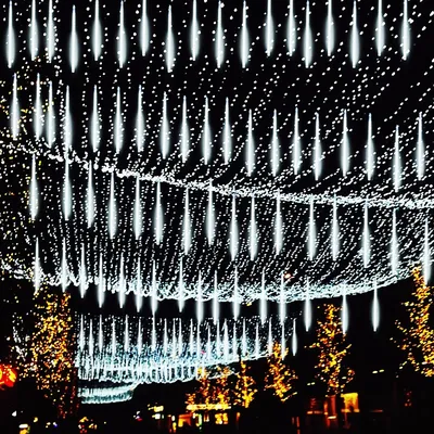 Christmas LED Meteor Shower Garland Festoon Holiday Strip Light Outdoor Fairy String Lights for Street Garden Decoration Navidad