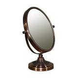 Homestock Artistic Accomplishment 6.5 Diameter Chrome Make-Up Mirror x3 magnification Copper finish