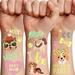 Glitter Dog Temporary Tattoos for Kids - Cute Puppy Animals Waterproof Face Fake Tattoo Stickers for Birthday Party Supplies Pet Lover Best Gifts Party Favor Decoration