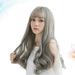 Woman Long Wig 1Pc Women Medium-length Hair Wear Fashion Long Blunt Bangs Hair Wig Cover Stylish Hair Accessories for Party Girlsï¼ˆ60cm Greyï¼‰