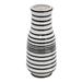 Hand Painted Horizontal Striped Accent Ceramic Vase - 18" - Black and White
