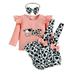 Baby Girls Swaddles Baby Womens Clothes Girls Long Sleeve Cartoon Dairy Cow Prints Ribbed Tops T Shirt Ruffles Suspenders Shorts Headbands Outfits 3 Month