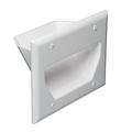 ACCL 3-Gang Recessed Low Voltage Cable Plate White 4 Pack