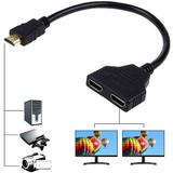HDMI Splitter Adapter Cable HDMI Male 1080P to Dual HDMI Female 1 to 2 Way HDMI Splitter Adapter Cable for HDTV HD LED LCD TV Support Two TVs at The Same Time