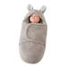 EUBUY Baby Plush Blanket Super Soft and Fluffy Wool Sleeping Bag Soft Quilt Baby Shower Gift for Baby 0-1 Months Grey