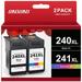 240XL 241XL Ink Cartridge for Canon Ink 240 and 241 PG-240XL CL-241XL for Canon PIXMA MG3620 MG3520 MX452 MX532 MX472 MX512 Printer (1 Black 1 Tri-Color)