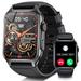 EIGIIS Smart Watch for Men 1.96â€� HD Big Screen Fitness Tracker Watch with Bluetooth Call Rugged Sports Watch Military Outdoor Waterproof Tactical Smartwatch for iOS Android iPhone