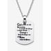 Women's Stainless Steel Serenity Prayer Dog Tag Pendant (22Mm) With 20 Inch Chain by PalmBeach Jewelry in Stainless Steel