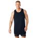 Men's Big & Tall Longer length tank 3-packs by KingSize in Black (Size 4XL)