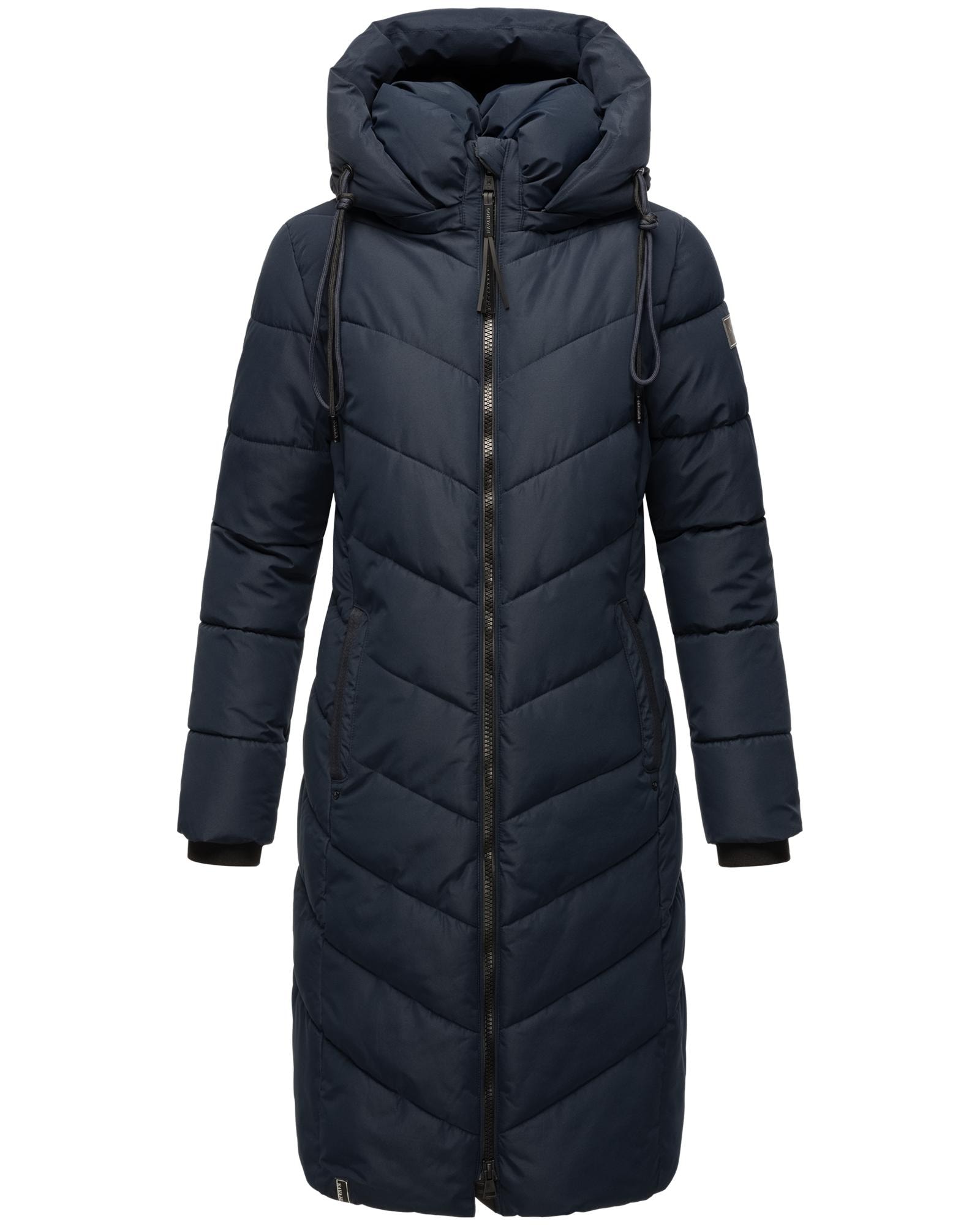 Steppmantel NAVAHOO "Sahnekatzii XIV", Damen, Gr. XS (34), blau (navy), Oberstoff: 100% Polyester; Futter: 100% Polyester; Wattierung: 100% Polyester; Ärmelfutter: 100% Polyester, figurumspielend ca. Mitte Knie, hoch geschlossener Ausschnitt, Ärmel...