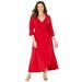 Plus Size Women's Easy Faux Wrap Dress by Catherines in Classic Red (Size 1XWP)