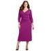 Plus Size Women's Curvy Collection Draped Midi Dress by Catherines in Berry Pink (Size 2XWP)