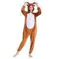 Funivals Unisex Animals Costume Adult，Plush Hooded Animals Onesie Homewear Adults，Halloween Christmas Jumpsuit Women & Men (Reindeer, Adult M)