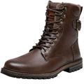 JOUSEN Jousen Boots for Men Casual Dress Retro Lace Up Motorcycle Boots Brown, 8147a-brown, 8 UK