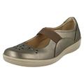 Ladies Padders Casual Flat Shoes Flare - Pewter - UK Size 7E - EU Size 41