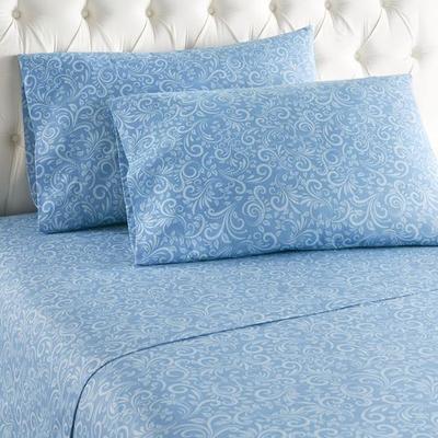 Micro Flannel Traditions Sheet Set Blue, Full / Double, Blue