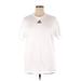 Adidas Active T-Shirt: White Solid Activewear - Women's Size X-Large