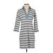 Southern Tide Casual Dress - Shift Collared 3/4 sleeves: White Color Block Dresses - Women's Size X-Small