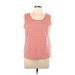 Lands' End Sleeveless T-Shirt: Orange Polka Dots Tops - Women's Size Large