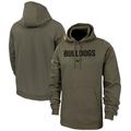 Men's Nike Olive Georgia Bulldogs Military Pack Club Fleece Pullover Hoodie