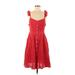 Hyfve Casual Dress - A-Line V-Neck Sleeveless: Red Dresses - Women's Size Medium