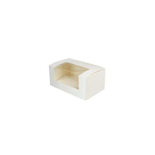 greenbox – 2er Cupcake-Boxen 18 x 11 x 8 cm, PLA-Fenster, weiß, 50 St.