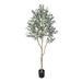 Artificial Olive Tree Tall Fake Potted Olive Silk Tree with Planter Large Faux Olive Branches & Fruits Artificial Tree (5.24FT)