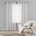 Embroidered Semi Sheer Curtain, Grommet Top Light Filtering Sheer Curtain