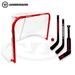 Warrior Pro Mini Metal Hockey Goal Combo Set - 30 Net 2 Mini Player 1 Mini Goalie Stick and Ball