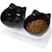 Cat Feeder Double Cat Bowl with Raised Stand 15Â° Tilted Cat Bowls Cat Feeder Elevated Feeder for Cats and Small Dogs
