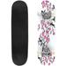 twig blossoms birds Black Silhouette Girl Outdoor Skateboard Longboards 31 x8 Pro Complete Skate Board Cruiser