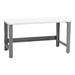 36 x 60 x 30 to 36 in. Adjustable Height Roosevelt Workbenches with Formica Laminate Top Gray & White