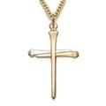 24 in. Chain Two-Tone Gold & Silver Nail Cross Boxed