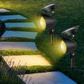 2Pcs Solar Spot Light Solar Powered Spotlight White/ Warm Light Solar Light Outdoor IP65 Waterproof Auto On/Off Garden Light Bright Landscape Garden Decoration for Outdoor Path