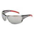 HK1 Series Safety Glasses Silver Mirror Lens - Smoke & Red Frame