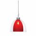 QAP215-RD-CH 1-Light Monorail Quick Adapt Low Voltage Pendant- Red-Chrome